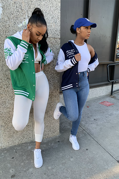 Green and White Varsity Letterman Jacket-Style Sweatshirt — BORIZ